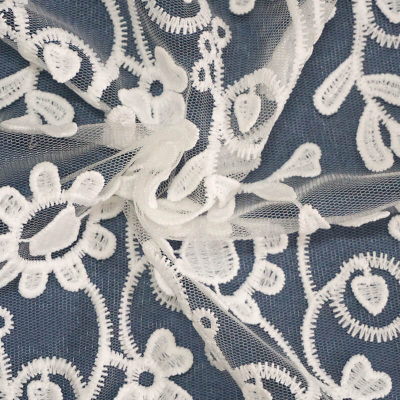 Water Soluble Evening Kids Embroidered Fabric for Women's Wear Wholesa 4